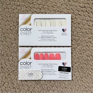 Color Street Nail Polish Strips - Caribbean Coral and Over the moon.
